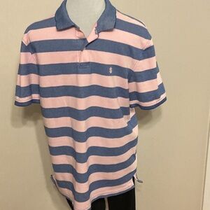 Izod Pink and Blue Striped Polo Shirt